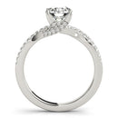 14k White Gold Fancy Prong Split Shank Diamond Engagement Ring (1 1/4 cttw)-2