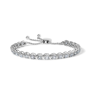 14K White Gold 6.00 Cttw Diamond 4â€-10â€ Adjustable Bolo Tennis Bracelet (I-J Color, I1-I2 Clarity)