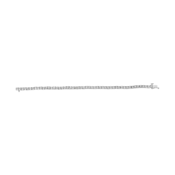 10K White Gold 1/2 Cttw Real Diamond Illusion-Set Miracle Plate Tennis Bracelet (I-J Color, SI2-I1 Clarity) - Size 7.5"