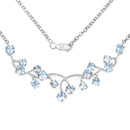 7.36 Carat Genuine Blue Topaz .925 Sterling Silver Necklace-4