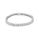 14K White Gold 4 3/8 Cttw Alternating Invisible Set Princess and Baguette Diamond Tennis Bracelet (G-H Color, VS1-VS2 Clarity) - Size 7"-3