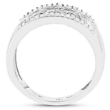 0.41 Carat Genuine White Diamond .925 Sterling Silver Ring - 0