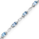 5.10 Carat Genuine Blue Topaz .925 Sterling Silver Bracelet-3