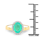1.87 Carat Genuine Zambian Emerald and White Diamond 14K Yellow Gold Ring-3