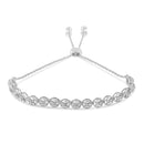 .925 Sterling Silver 1/4 cttw Round-cut Diamond Bolo Bracelet (I-J Color, I3 Clarity)-1
