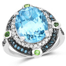 5.84 Carat Genuine Multi Stones .925 Sterling Silver Ring-1