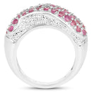 1.81 Carat Genuine Ruby and White Zircon .925 Sterling Silver Ring-2
