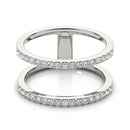 14k White Gold Dual Band Design Ring with Diamonds (1/3 cttw)-2