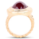 14K Rose Gold Plated 17.60 Carat Genuine Glass Filled Ruby .925 Sterling Silver Ring-2