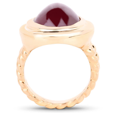 14K Rose Gold Plated 17.60 Carat Genuine Glass Filled Ruby .925 Sterling Silver Ring - 0