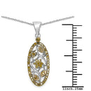 0.27 Carat Genuine Yellow Diamond .925 Sterling Silver Pandent-2