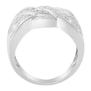 10K White Gold Diamond Bypass Ring (1 Cttw, H-I Color, I1-I2 Clarity) - Size 6-3/4-4