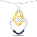 0.14 Carat Genuine Blue Sapphire .925 Sterling Silver Pendant-1