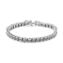 .925 Sterling Silver 2.0 Cttw Diamond 7" Round Miracle Plate Link Bracelet (I-J Color, I2-I3 Clarity)-1