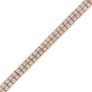 14K Rose Gold 3.0 Cttw Lab Grown Diamond Two Row Milgrain 7" Inch Tennis Bracelet (G-H Color, VS2-SI1 Clarity)-4