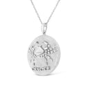 .925 Sterling Silver Diamond Accent Cancer Zodiac Design 18" Pendant Necklace Medallion (K-L Color, I1-I2 Clarity)-3