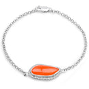 5.50 Carat Genuine Carnelian And White Topaz .925 Sterling Silver Bracelet-2