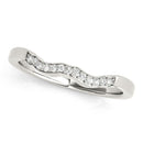 14k White Gold Wavy Style Diamond Wedding Ring (1/15 cttw)-1