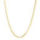 14k Yellow Gold Diamante Paperclip Chain Necklace (4.00 mm)-1