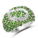 5.18 Carat Genuine Chrome Diopside .925 Sterling Silver Ring-1