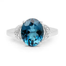 4.26 Carat Genuine London Blue Topaz & White Topaz .925 Sterling Silver Ring-3