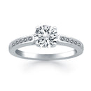14k White Gold Diamond Channel Cathedral Engagement Ring-1
