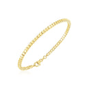 14k Yellow Gold High Polish Bead Cuff Bangle-2