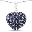 7.26 Carat Genuine Blue Sapphire .925 Sterling Silver Pendant-1