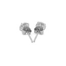 14k White Gold Stud Earrings with White Hue Faceted Cubic Zirconia-3