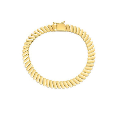 14k Yellow Gold Rib Link Bracelet (7.00 mm) - 0