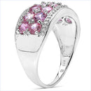 2.00 Carat Genuine Pink Sapphire & White Topaz .925 Sterling Silver Ring-3
