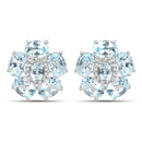 18K White Gold Plated 10.48 Carat Genuine Blue Topaz and White Topaz .925 Sterling Silver Earrings-1