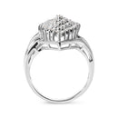 10K White Gold 1/2 Cttw Diamond Pear Shaped Cluster Ring (H-I Color, I1-I2 Clarity) - Ring Size 7-2