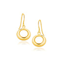 14k Yellow Gold Open Circle Dangle Earrings-1