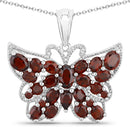 4.90 Carat Genuine Garnet .925 Sterling Silver Pendant-1