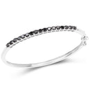 2.50 Carat Genuine Black Diamond .925 Sterling Silver Bangle-1