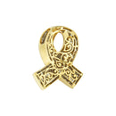 14K Yellow Gold 2 5/8 cttw Channel Set White Diamond Awareness Ribbon Pendant Necklace (G-H Color, VS1-VS2 Clarity) - NO CHAIN-4