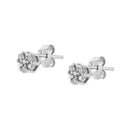 .925 Sterling Silver 1/10 cttw Prong Set Round-Cut Trio Diamond Stud Earrings (I-J Color, I3 Clarity)-3