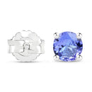 0.46 Carat Genuine Tanzanite .925 Sterling Silver Earrings-3