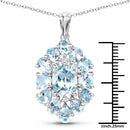10.06 Carat Genuine Blue Topaz .925 Sterling Silver Pendant-3
