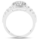 0.25 Carat Genuine White Diamond .925 Sterling Silver Ring-2