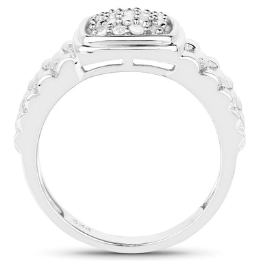 0.25 Carat Genuine White Diamond .925 Sterling Silver Ring - 0