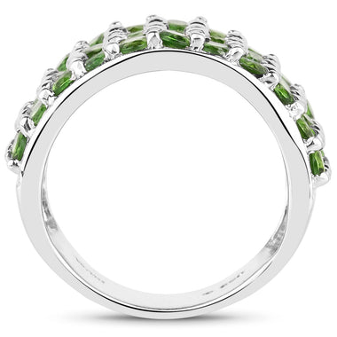 3.08 Carat Genuine Chrome Diopside .925 Sterling Silver Ring - 0