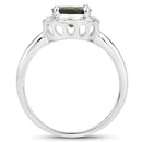 1.90 Carat Genuine Chrome Diopside and White Topaz .925 Sterling Silver Ring-2