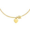 Toggle Necklace with Heart Charm in 14k Yellow Gold-3