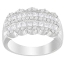 14K White Gold 1 1/7ct. TDW Round and Princess-Cut Diamond Ring(H-I, SI2-I1)-1
