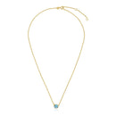 14k Yellow Gold 17 inch Necklace with Round Blue Topaz-5