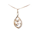 10K White Gold 1/4 Cttw Brilliant-Cut Round Diamond Spiral Link 18" Pendant Necklace (I-J Color, I2-I3 Clarity)-3