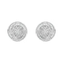 .925 Sterling Silver 1/4 Cttw Baguette and Round Diamond Swirl Love Knot Stud Earrings (I-J Color, I3 Clarity)-3
