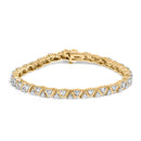 14K Yellow Gold 4.00 Cttw Diamond Triangle Link Tennis Bracelet (H-I Color, I1-I2 Clarity) - 7" Inches-1